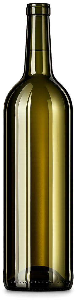 750ml Bordeaux wine bottle, dead leaf green glass