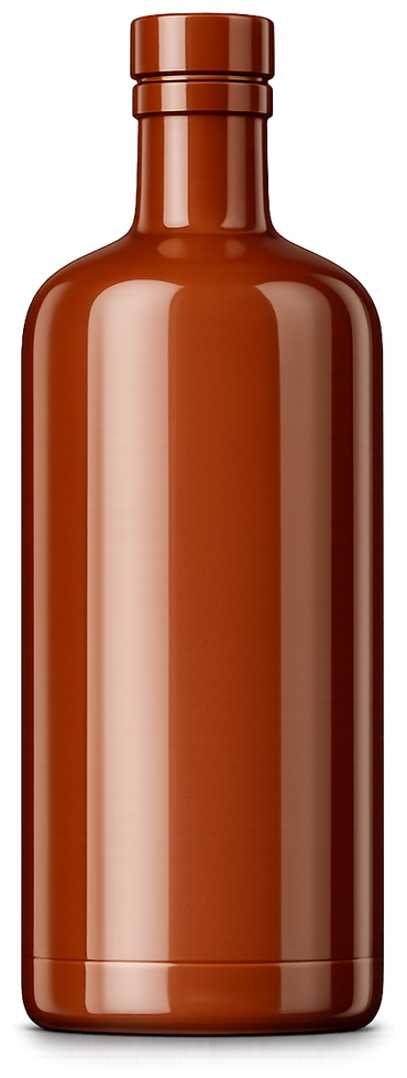 700ml ceramic spirits bottle, terracotta brown glazed