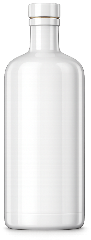 700ml ceramic spirits bottle, white glazed