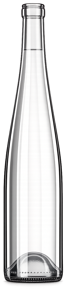 750ml Hock Alsace wine bottle, clear flint glass, flat base